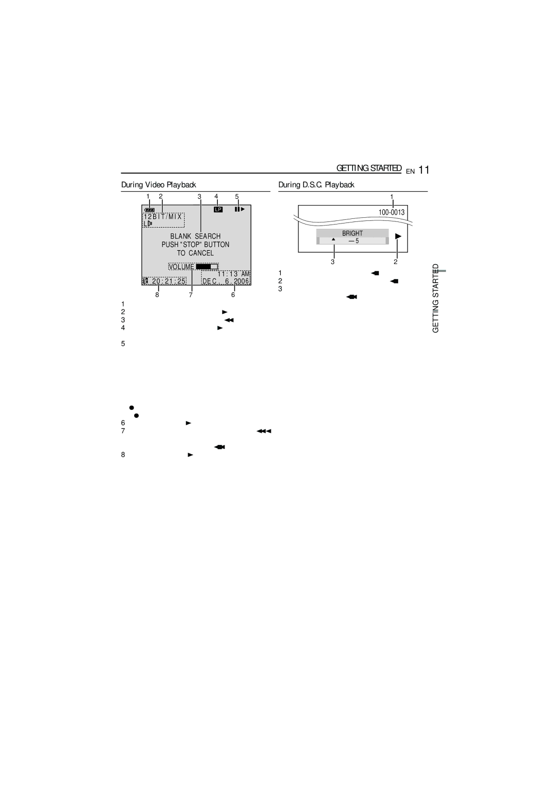 JVC 0206ASR-NF-VM, LYT1528-001B manual During Video Playback, During D.S.C. Playback, De C, 12 B, 2006 