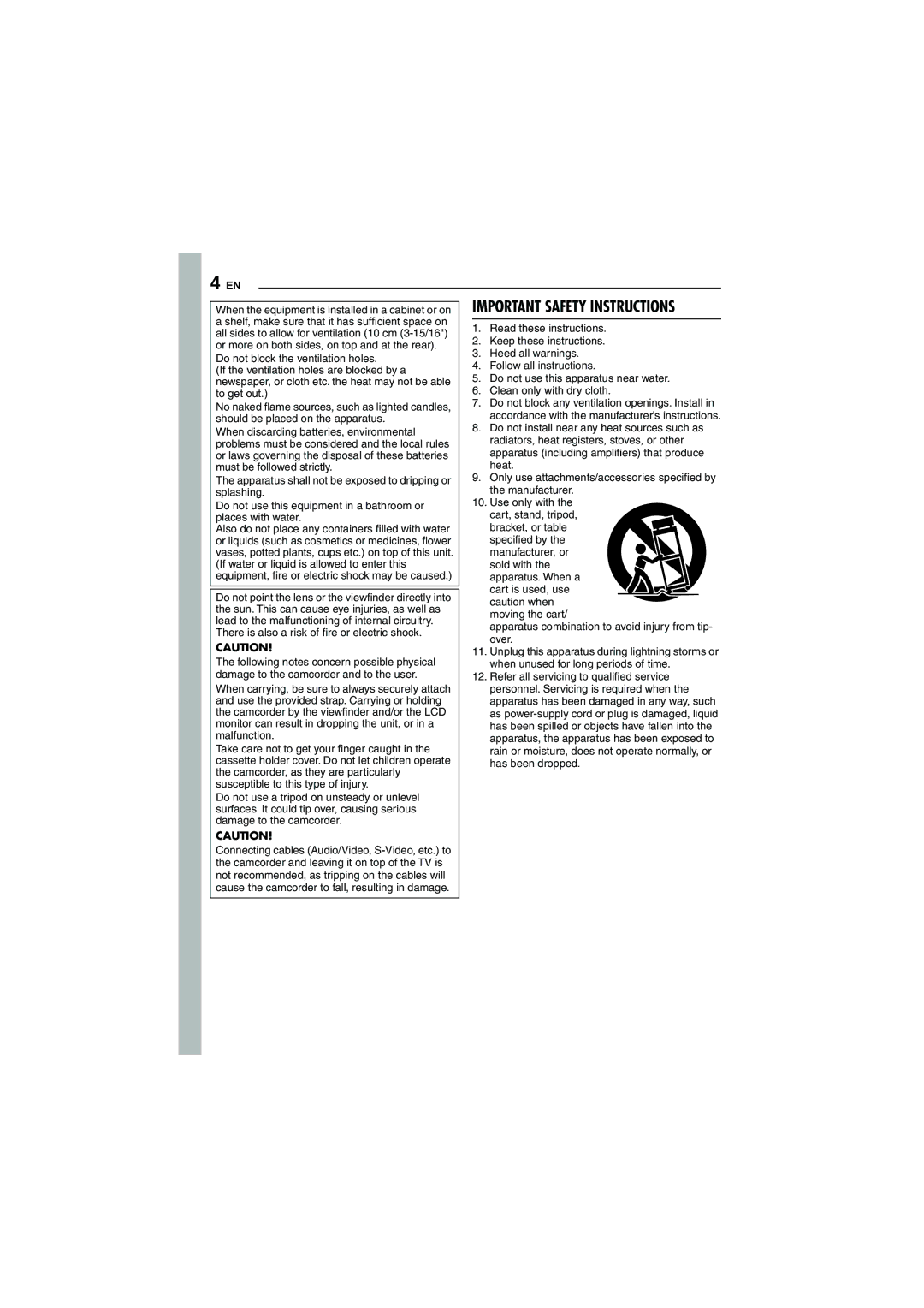 JVC LYT1528-001B, 0206ASR-NF-VM manual Important Safety Instructions 