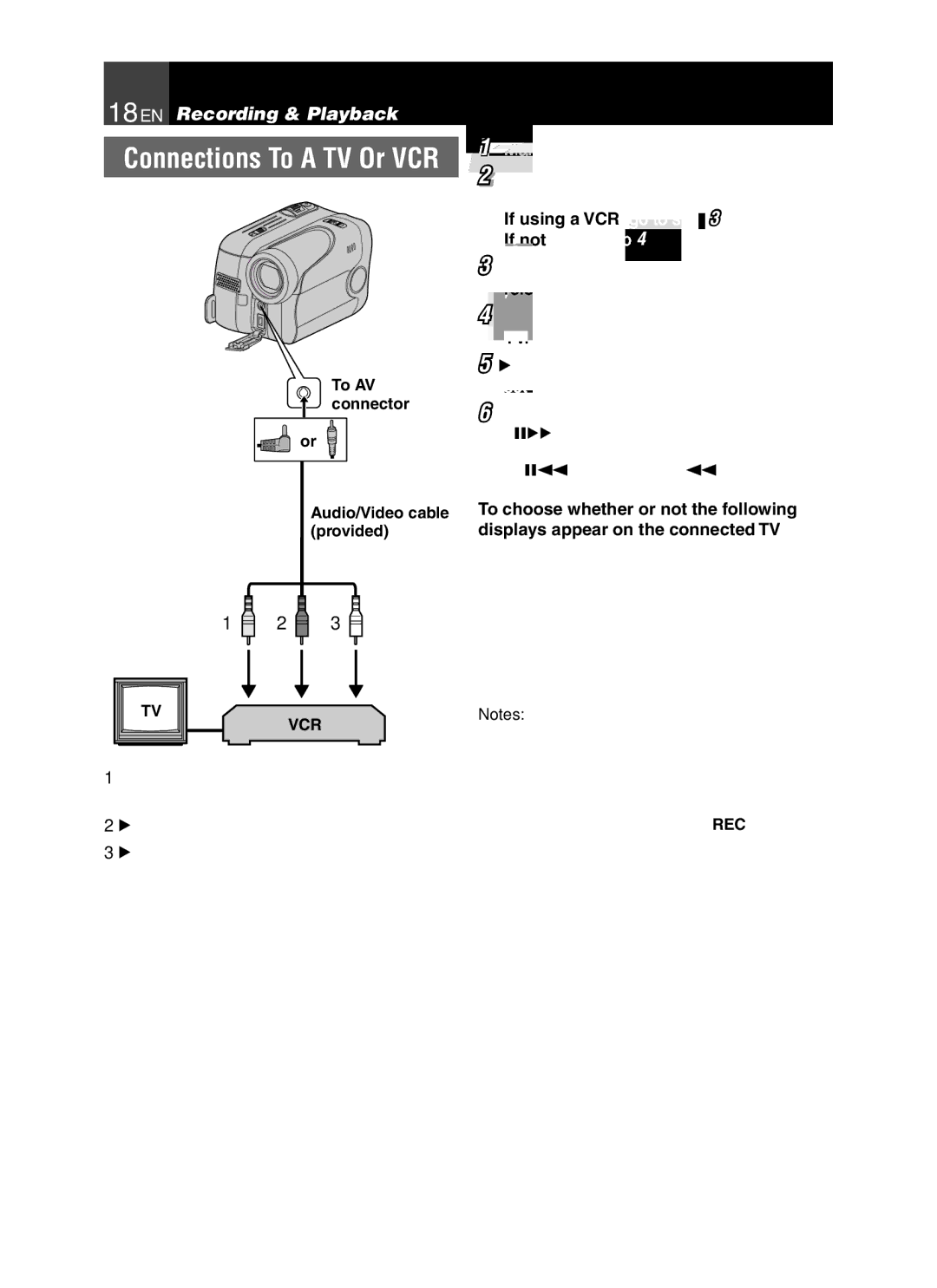 JVC LYT1776-001A manual If using a VCR, go to . If not, go to step, Displays appear on the connected TV, To AV connector 