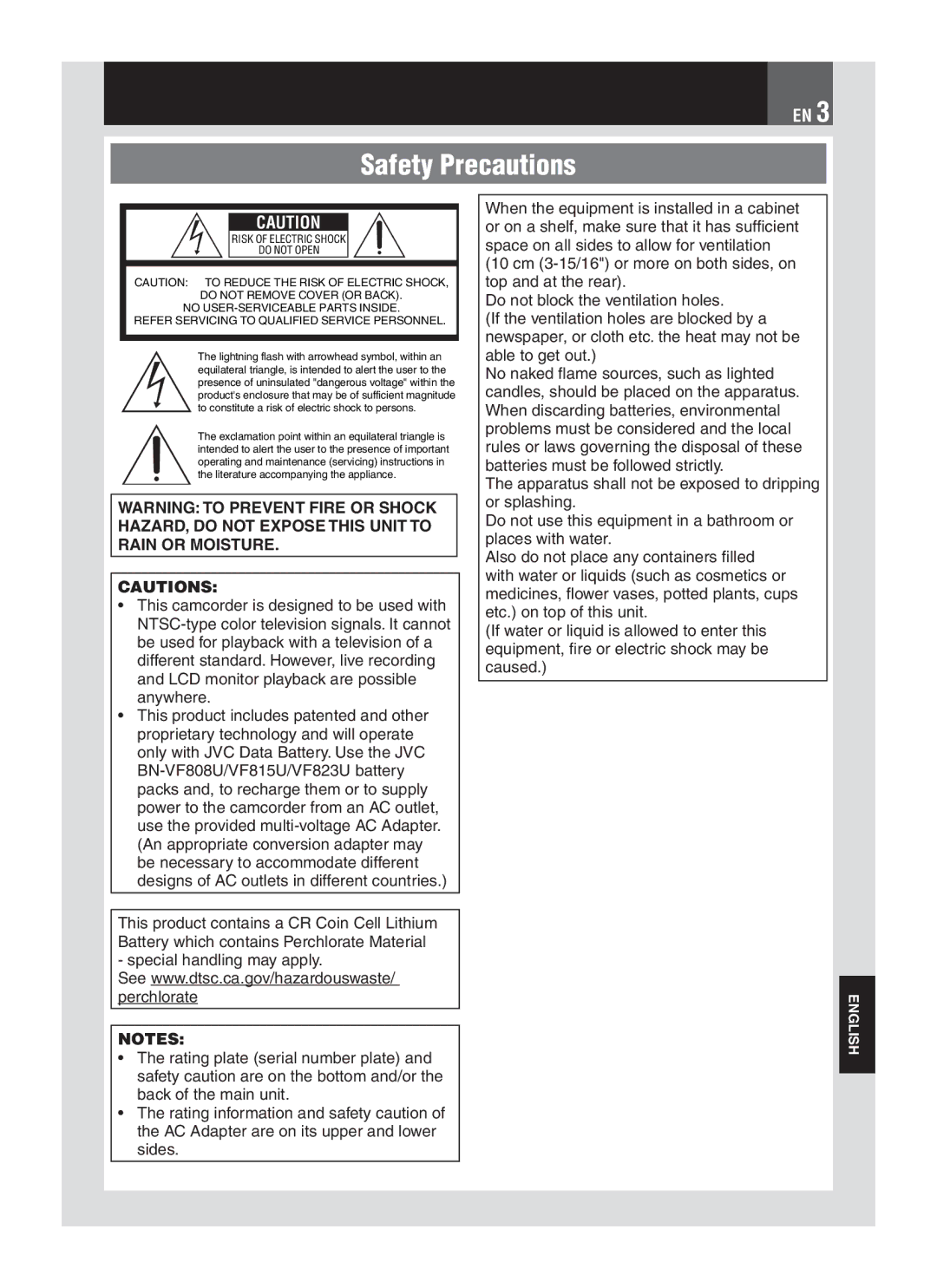 JVC LYT1776-001A manual Safety Precautions 