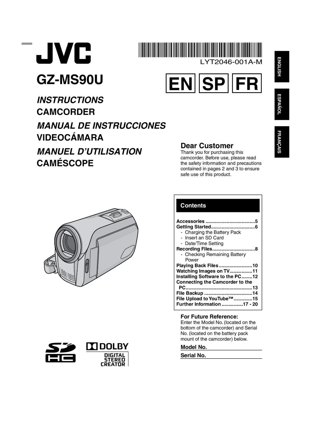 JVC LYT2046-001A-M manuel dutilisation Dear Customer, Contents 