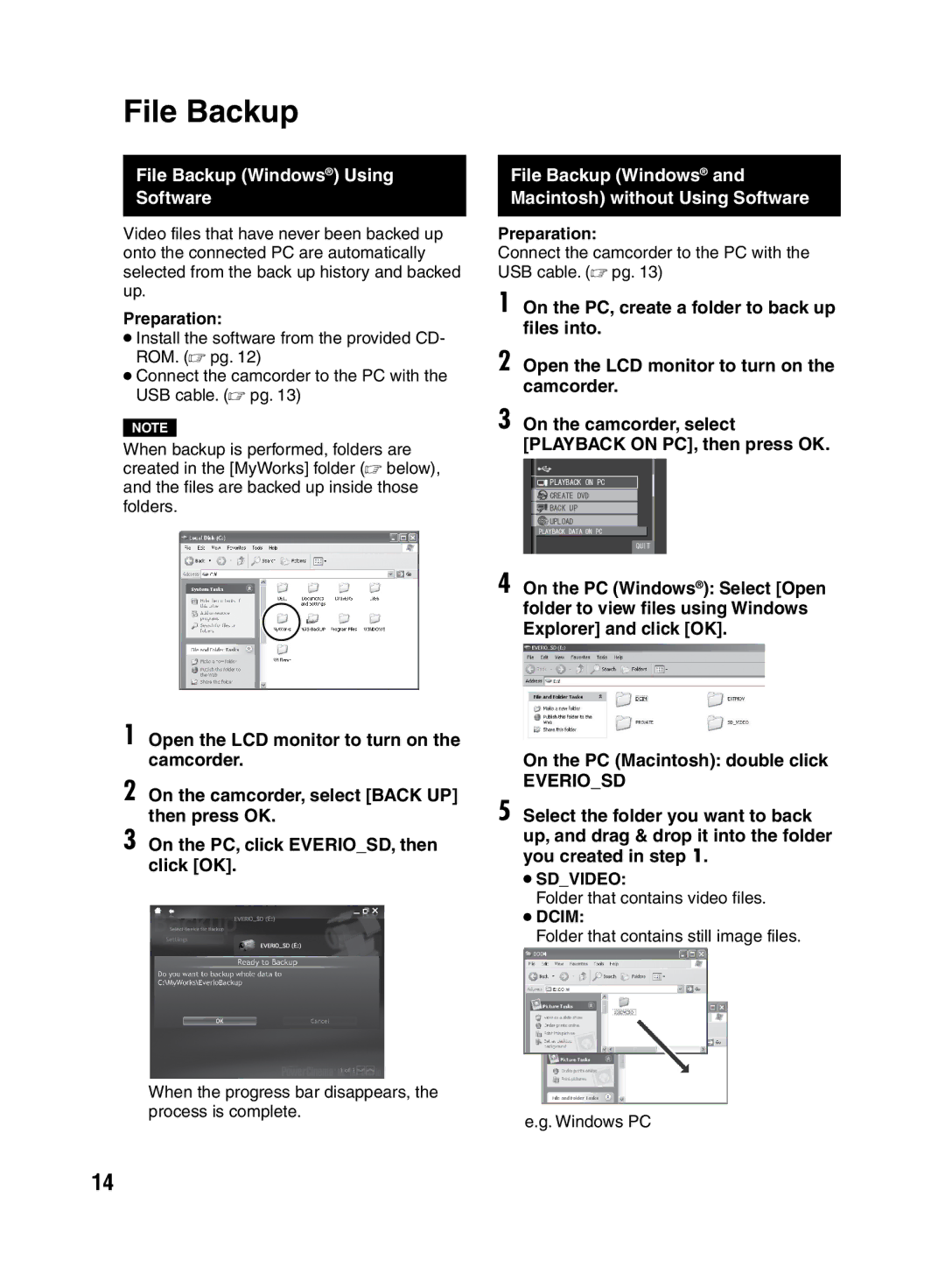 JVC LYT2046-001A-M manuel dutilisation File Backup Windows Using Software 