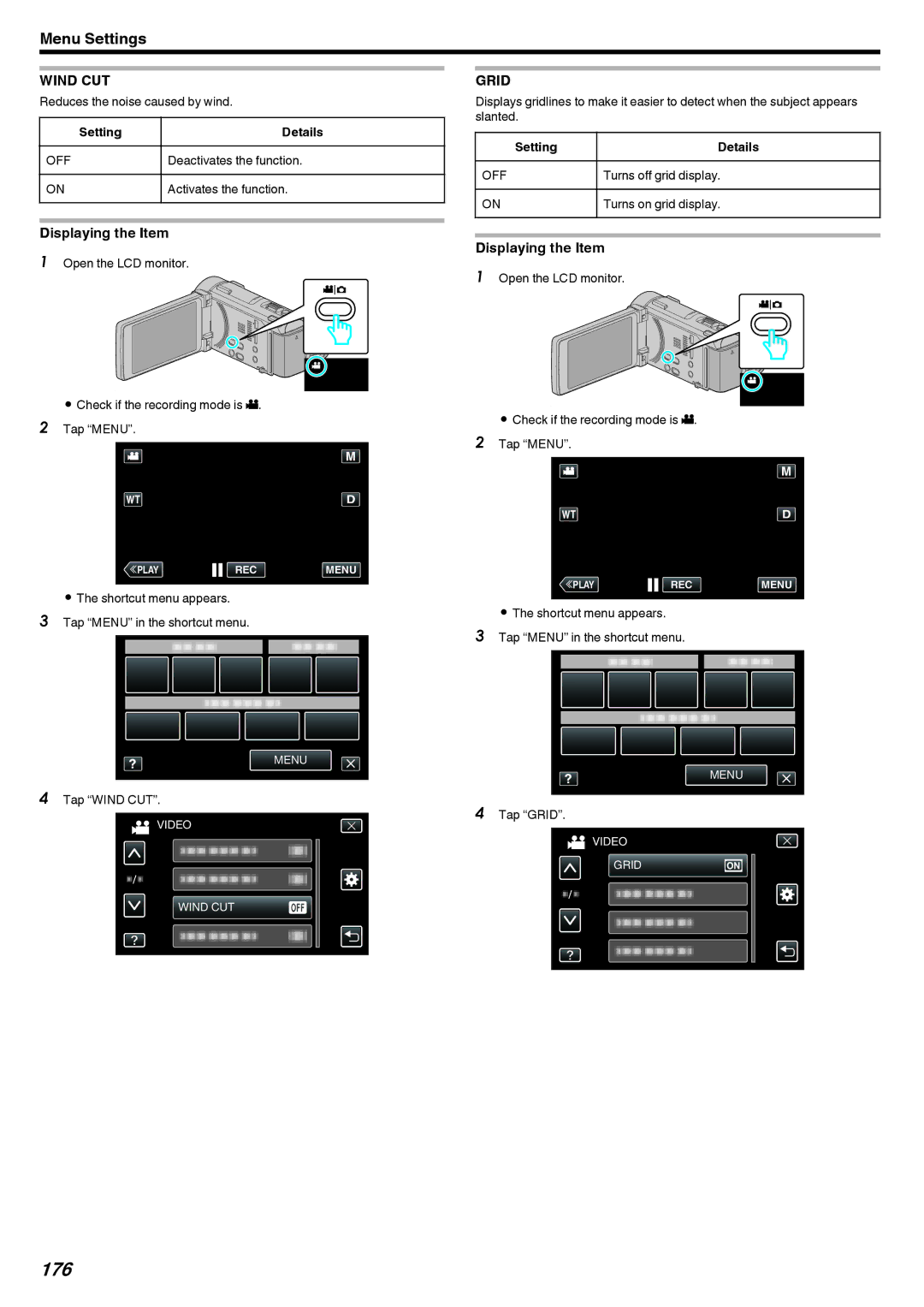 JVC LYT2473-002A manual 176, Wind CUT, Grid 