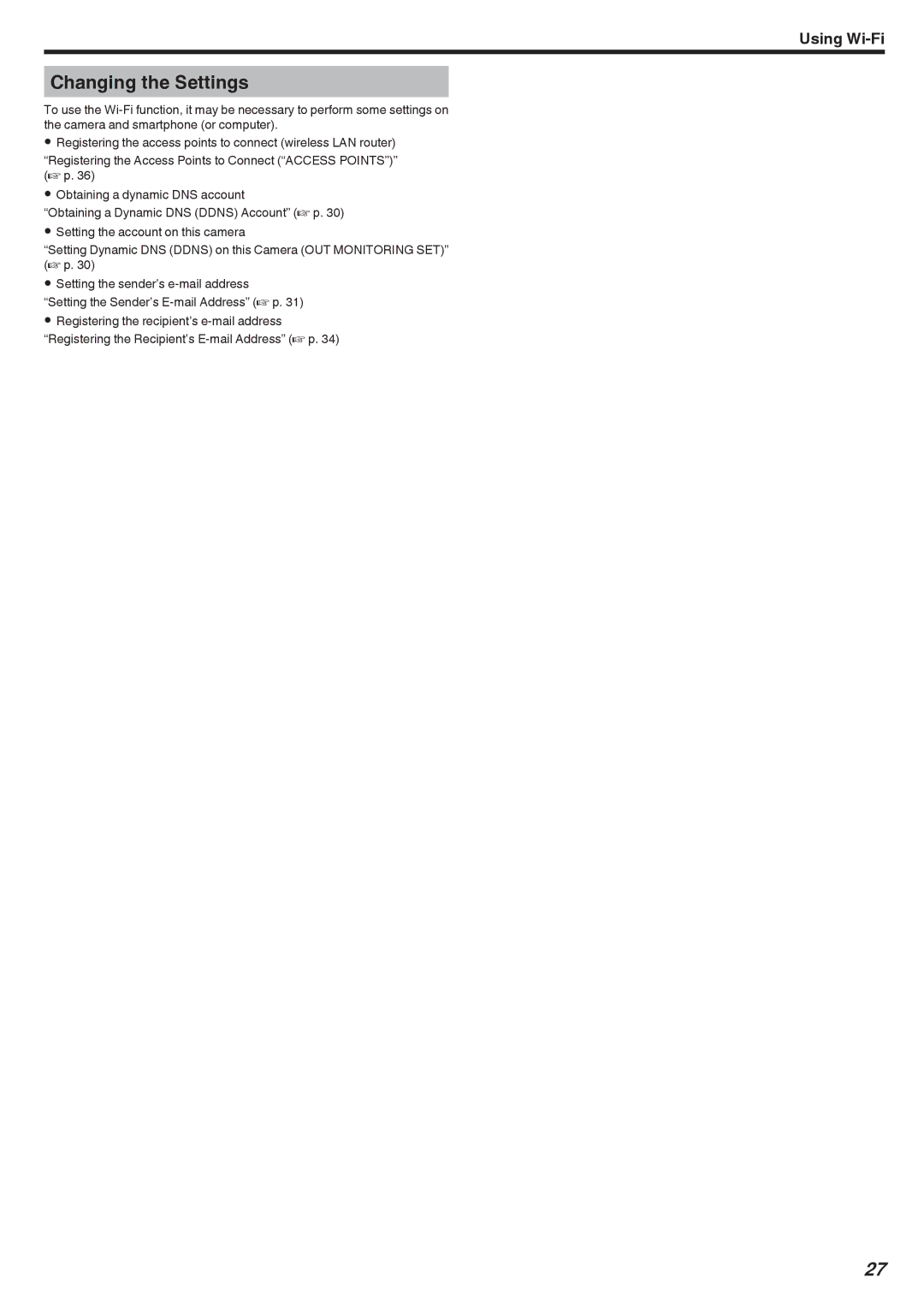 JVC LYT2473-002A manual Changing the Settings 