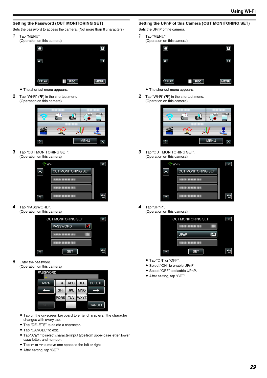 JVC LYT2473-002A manual Setting the Password OUT Monitoring SET, Setting the UPnP of this Camera OUT Monitoring SET 