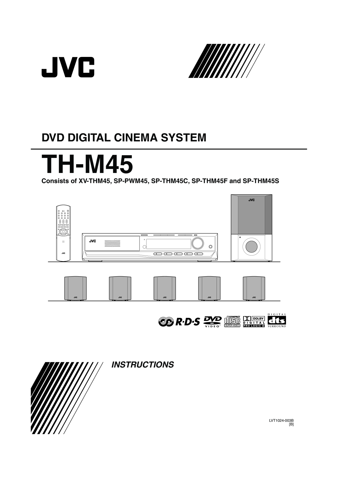 JVC manual TH-M45, Dvd Digital Cinema System, Instructions, LVT1024-003BB 