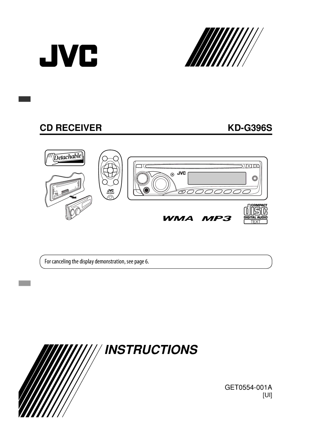 JVC MA372IEN user service For canceling the display demonstration, see 