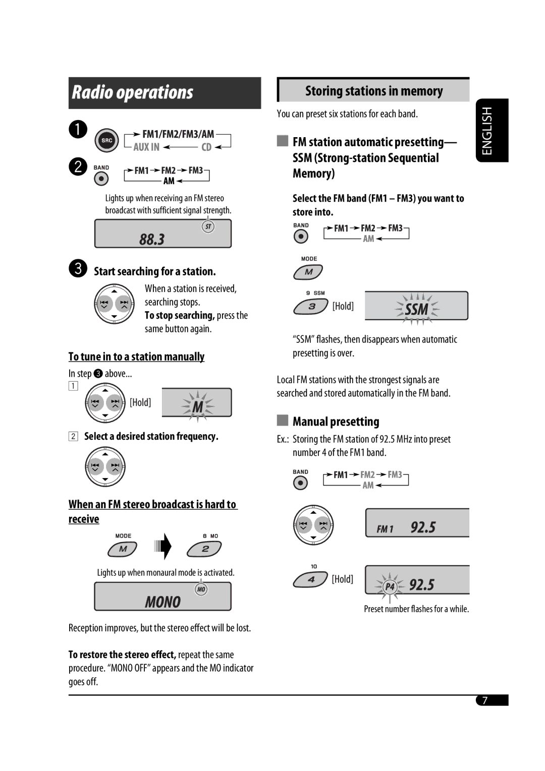 JVC MA372IEN user service Radio operations 