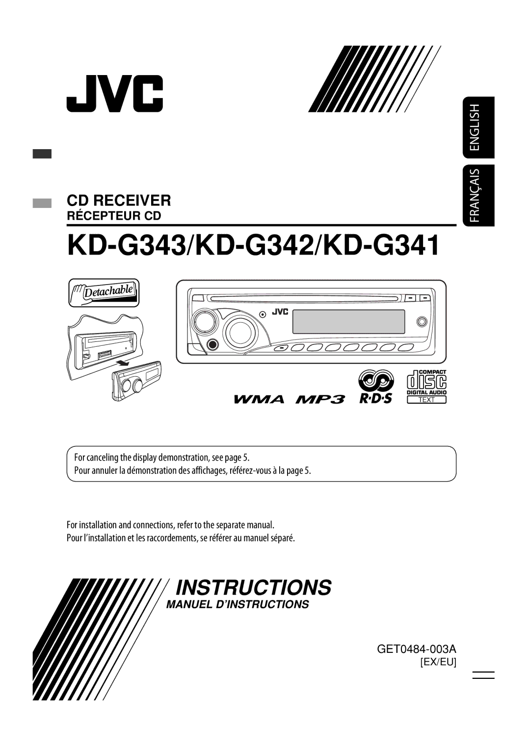 JVC MA372IEN user service KD-G343/KD-G342/KD-G341 