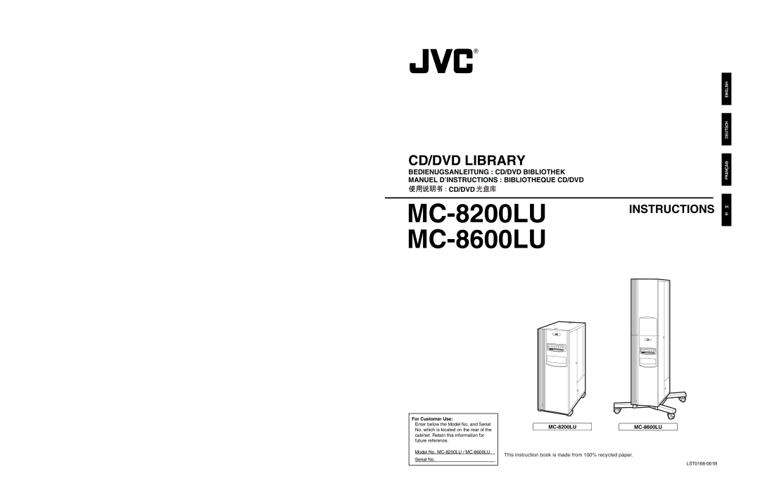 JVC manual MC-8200LU MC-8600LU 