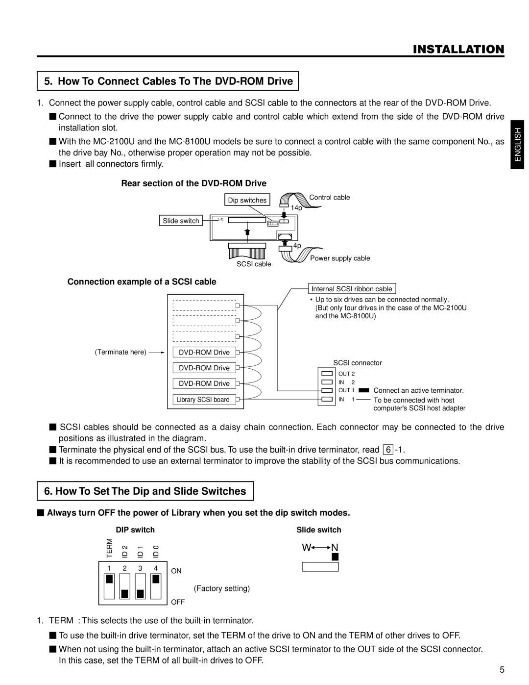 JVC MC-D207U instruction manual How To Connect Cables To The DVD-ROM Drive, How To Set The Dip and Slide Switches 