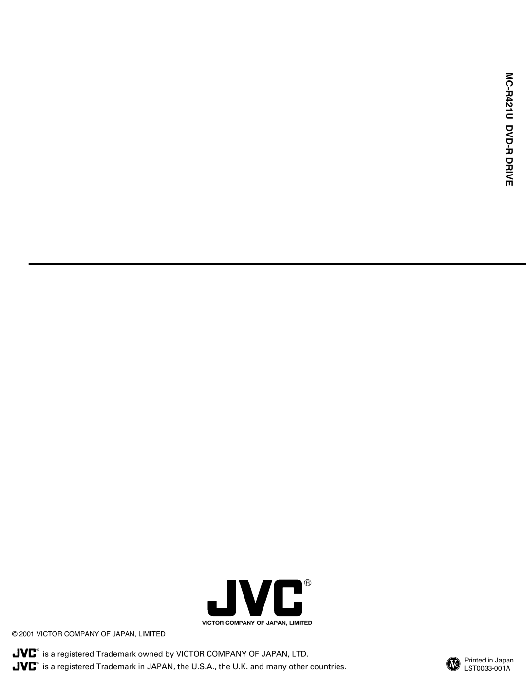 JVC manual MC-R421U DVD-R Drive 