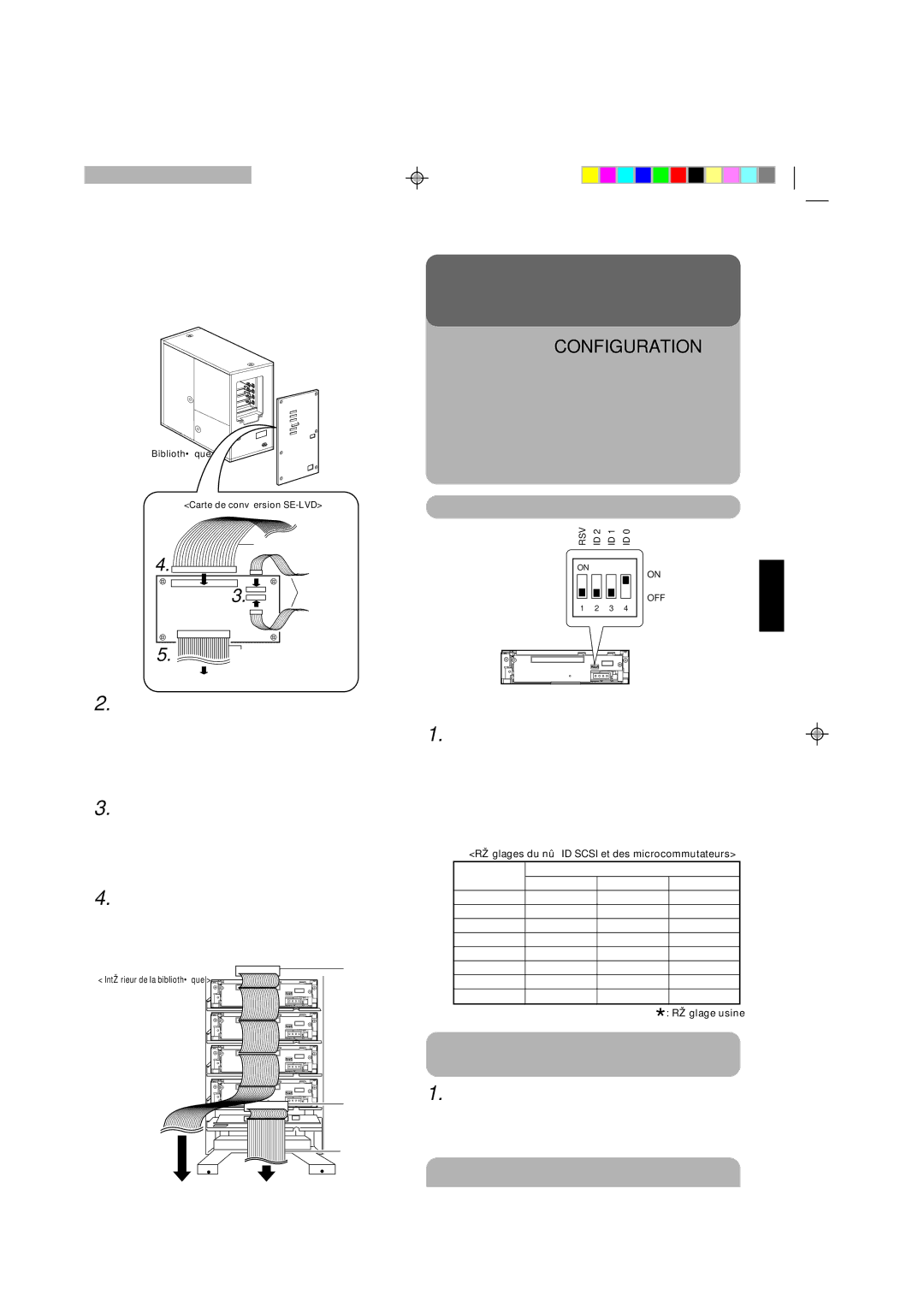 JVC MC-R434U manual Réglage des microcommutateurs, Fermeture de la porte de la bibliothèque 