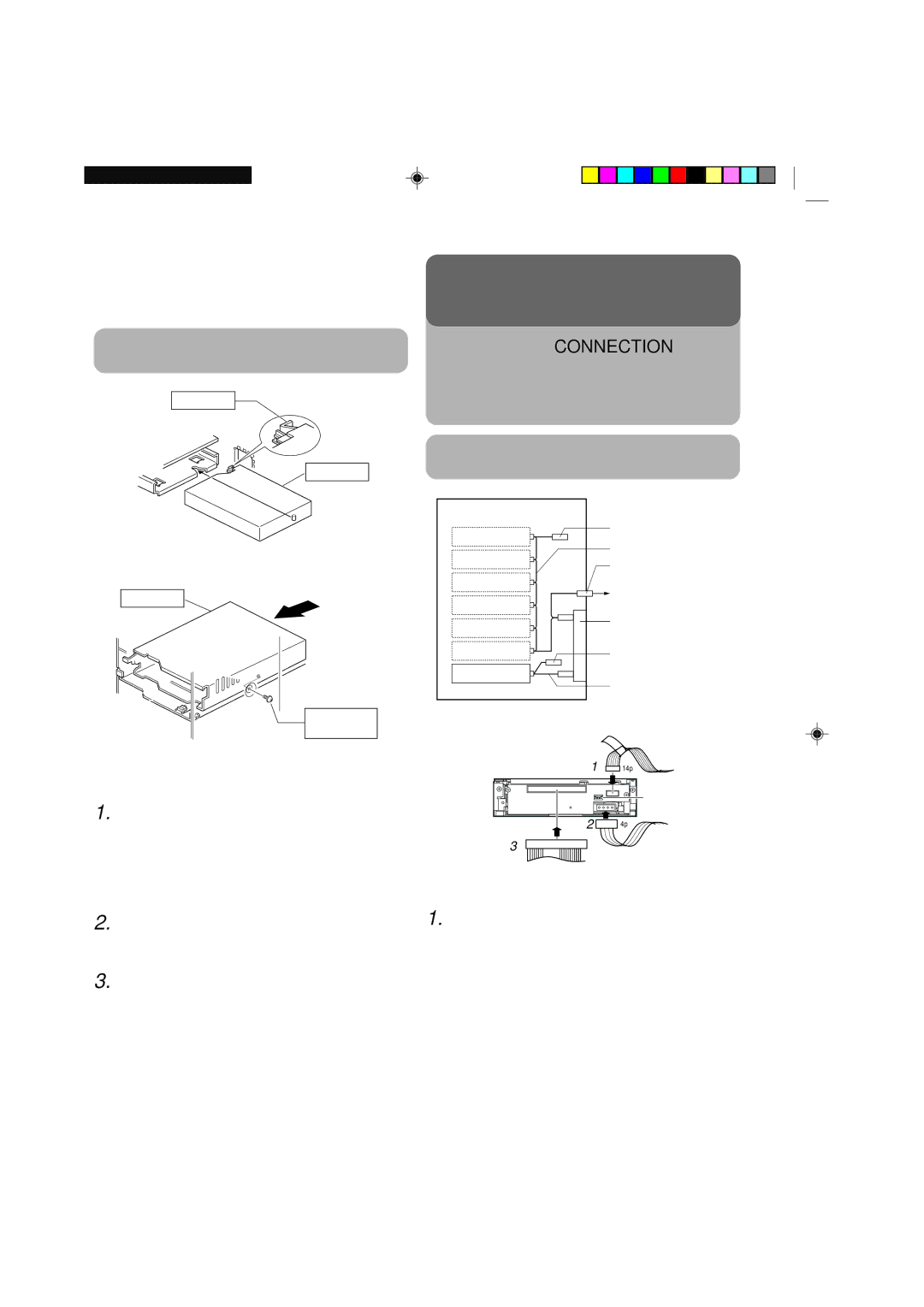 JVC Procedure for Installing the MC-R434U CD/DVD Library, Procedure for Connecting the Cables to Back of the MC-R434U 