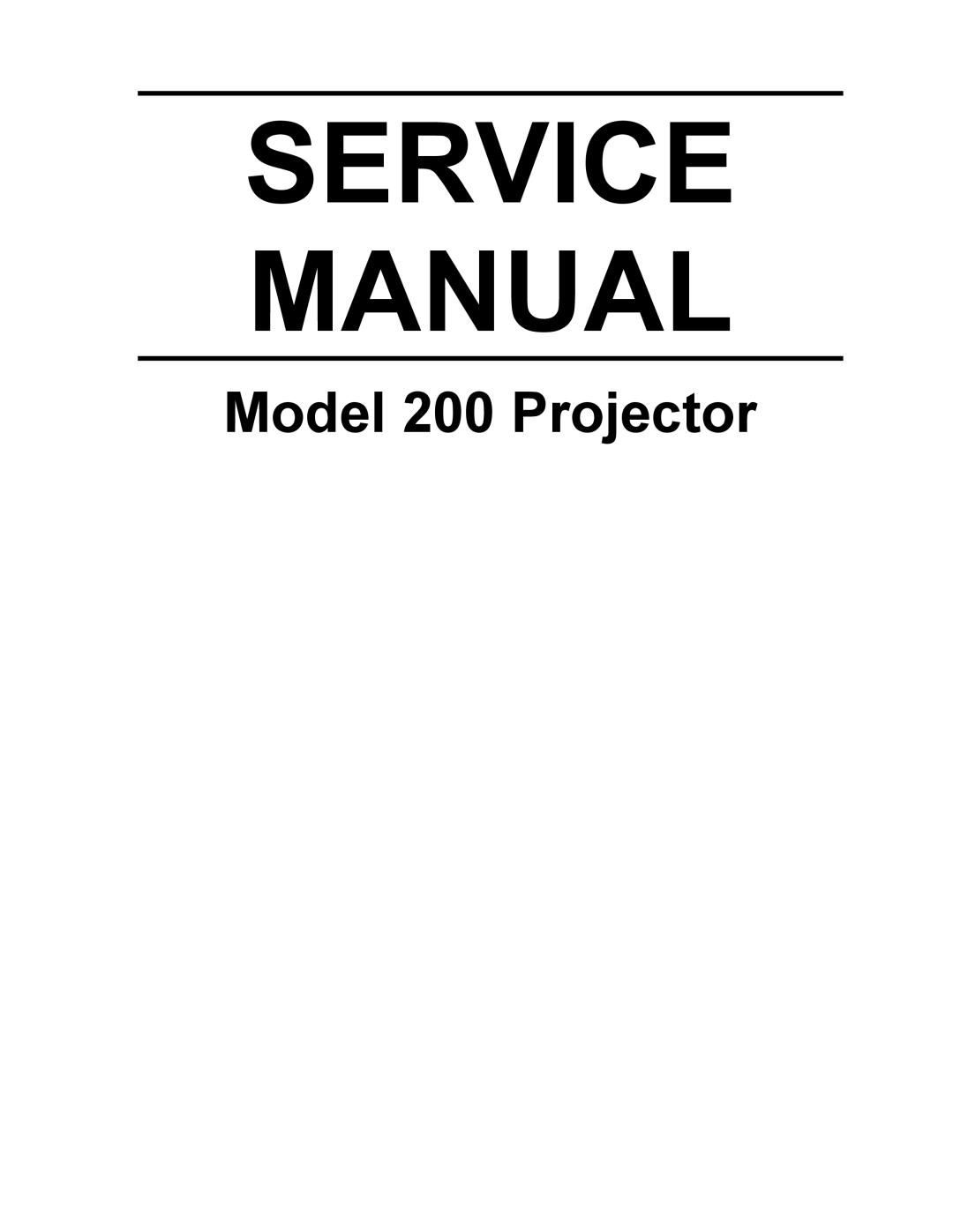 JVC service manual Model 200 Projector 