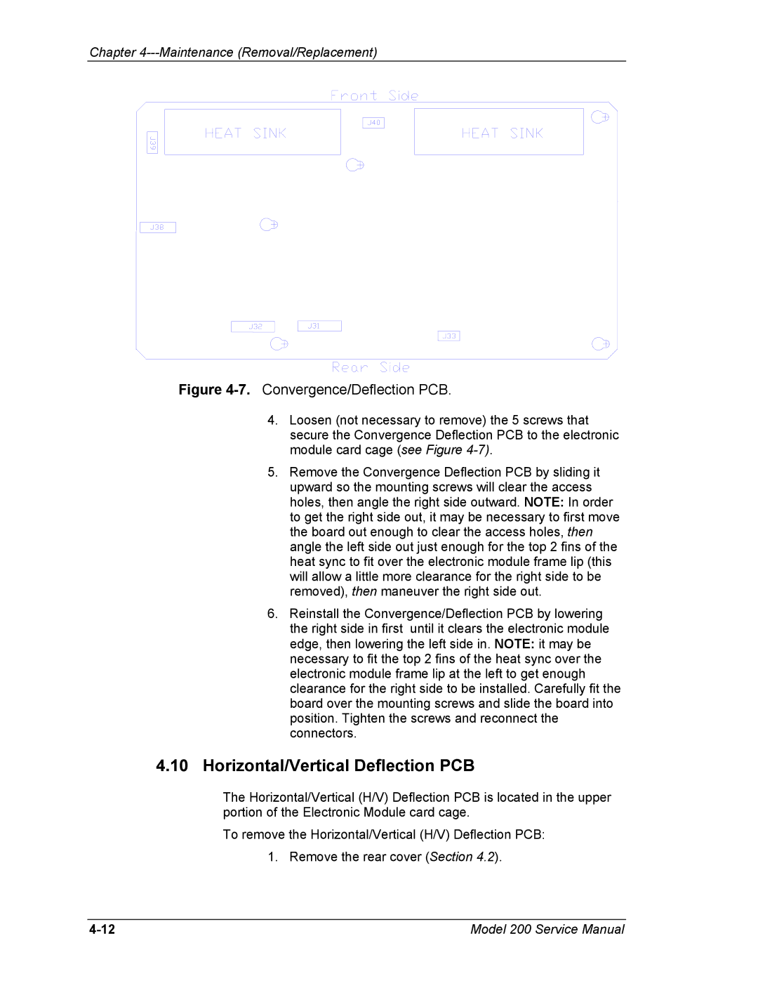 JVC Model 200 service manual Horizontal/Vertical Deflection PCB 