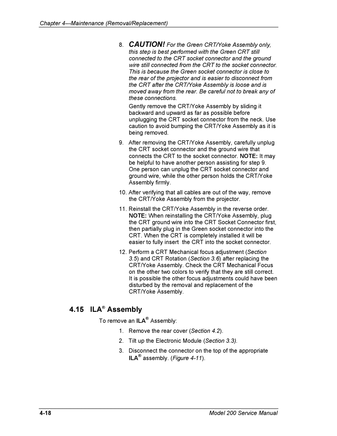 JVC Model 200 service manual ILA Assembly 