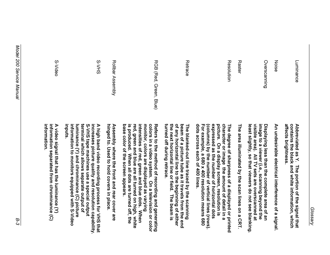 JVC Model 200 service manual Vhs 