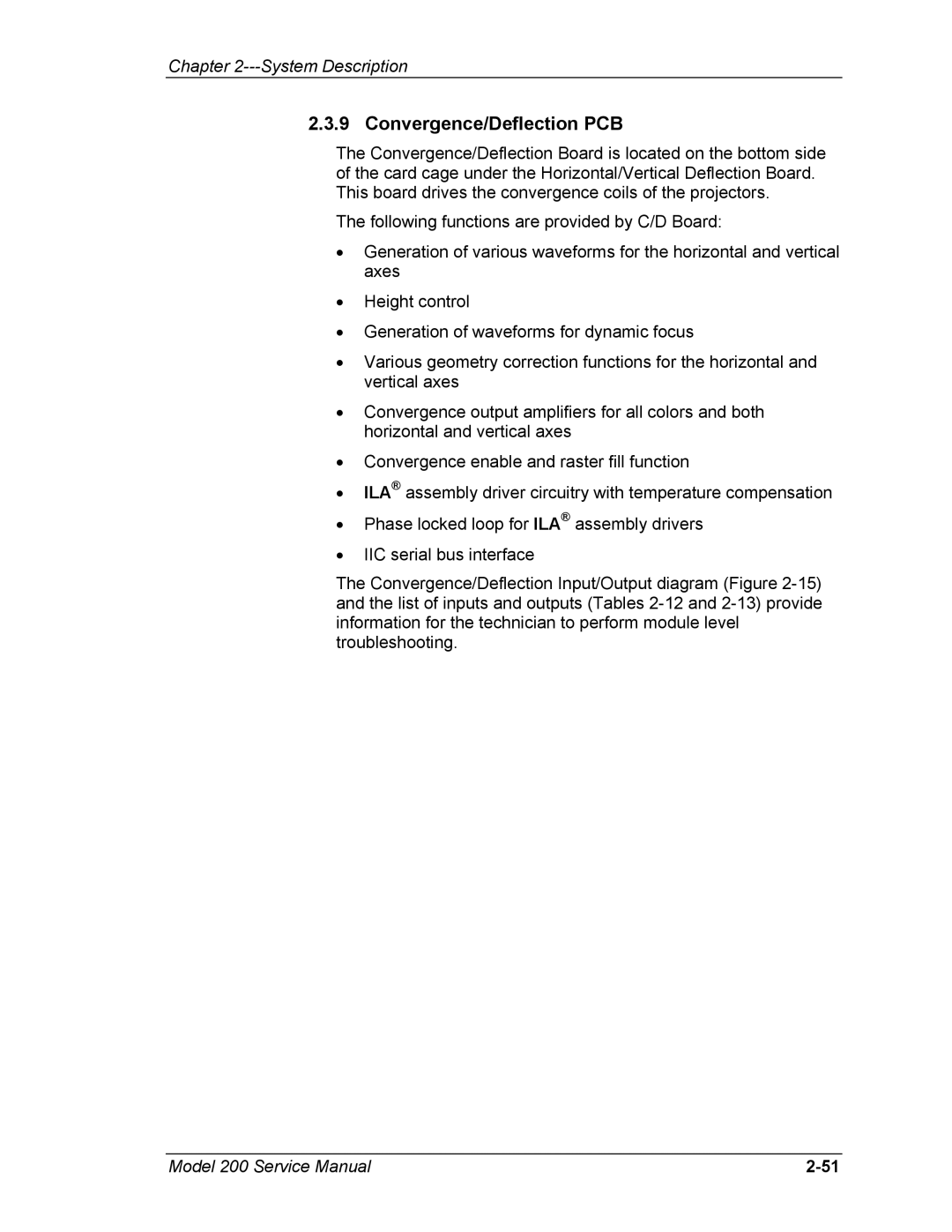 JVC Model 200 service manual Convergence/Deflection PCB 