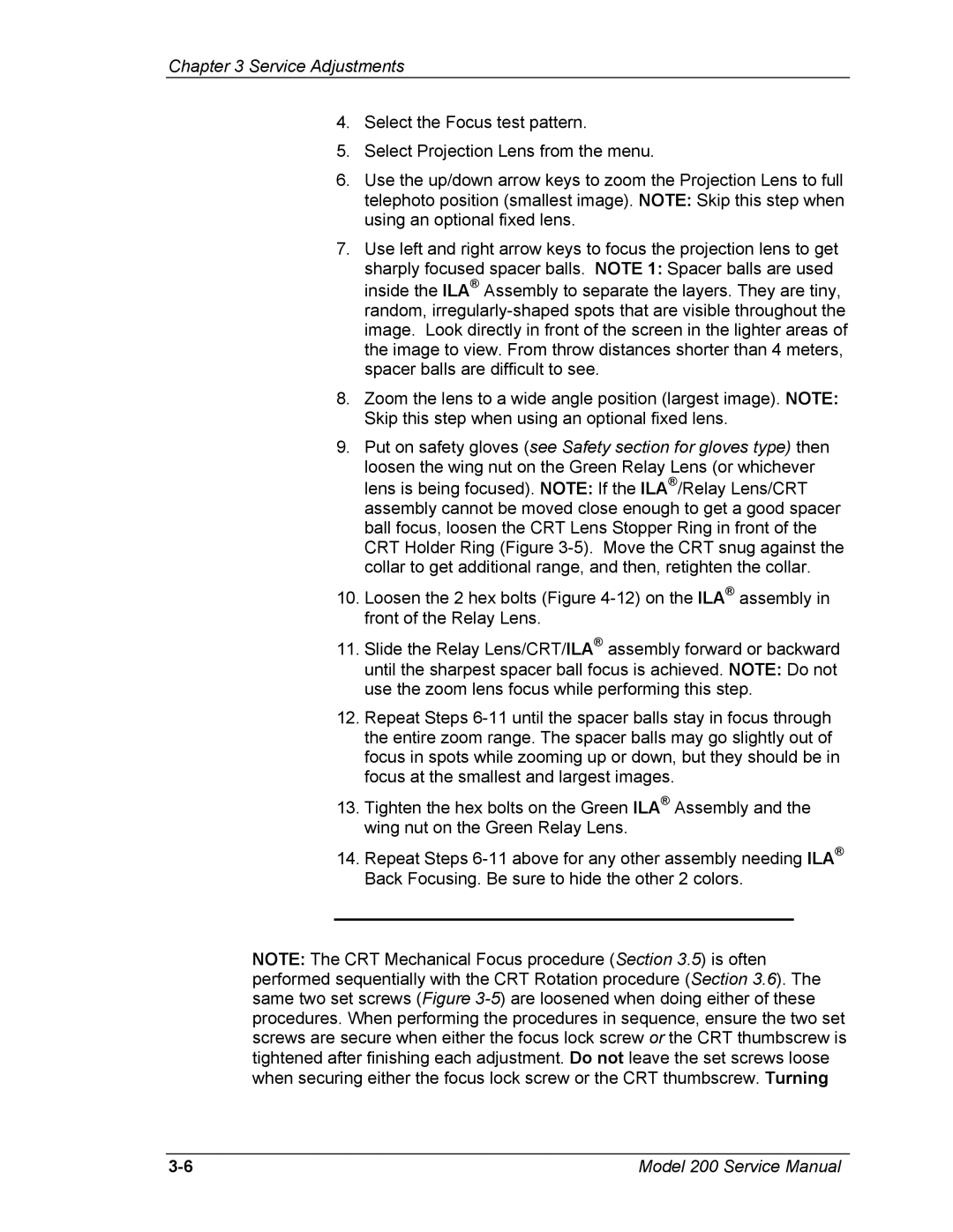 JVC Model 200 service manual Service Adjustments 