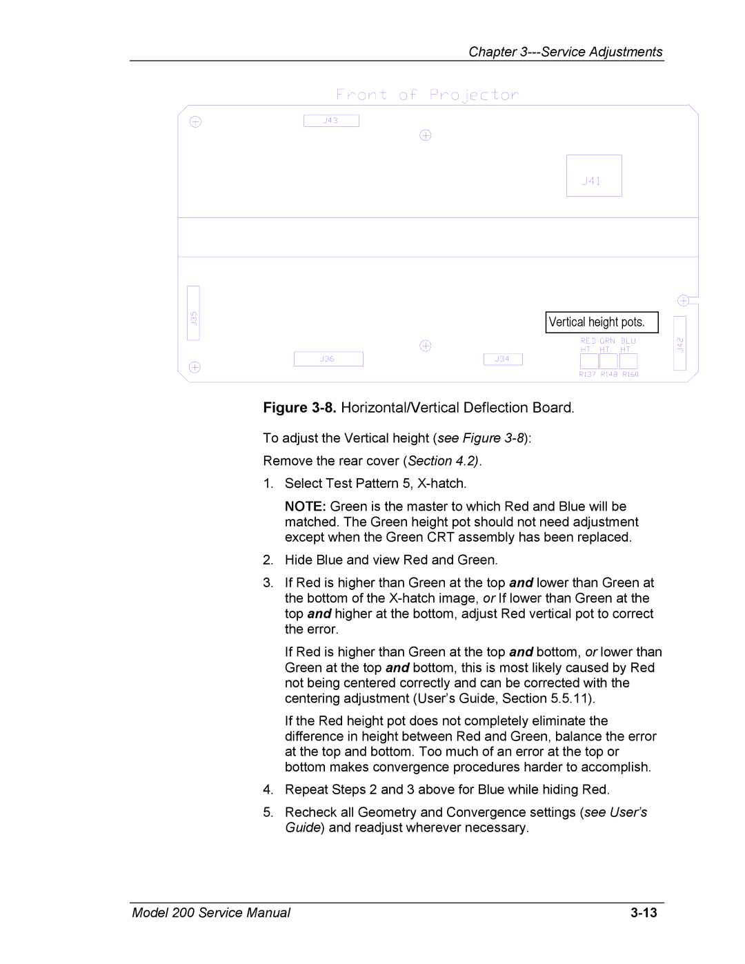 JVC Model 200 service manual Horizontal/Vertical Deflection Board 