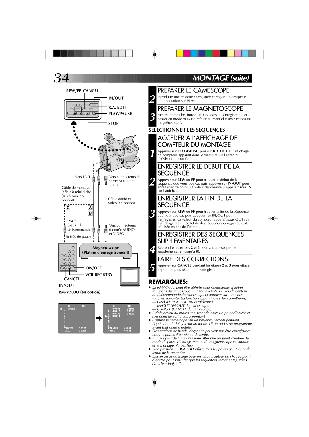 JVC Model GR-AX510 manual On Tage suite 