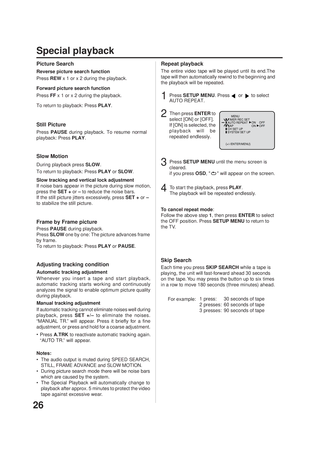 JVC Model HR-XVC1UJ manual Special playback 