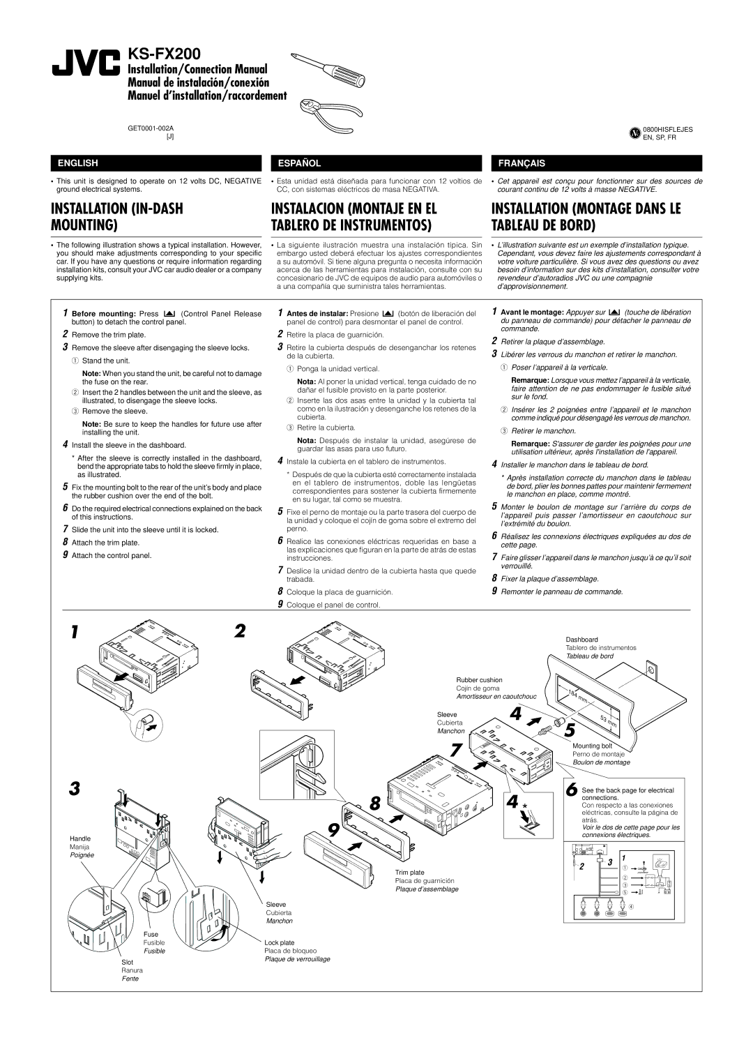 JVC Model KS-FX200 manual 