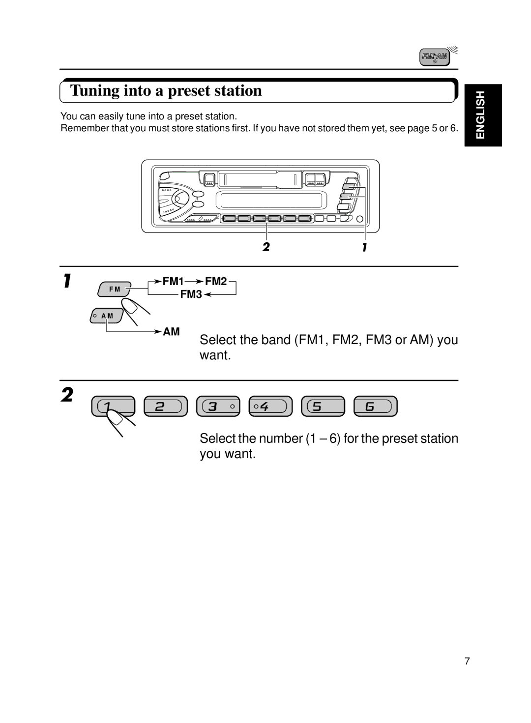 JVC Model KS-FX200 manual Tuning into a preset station, You can easily tune into a preset station 