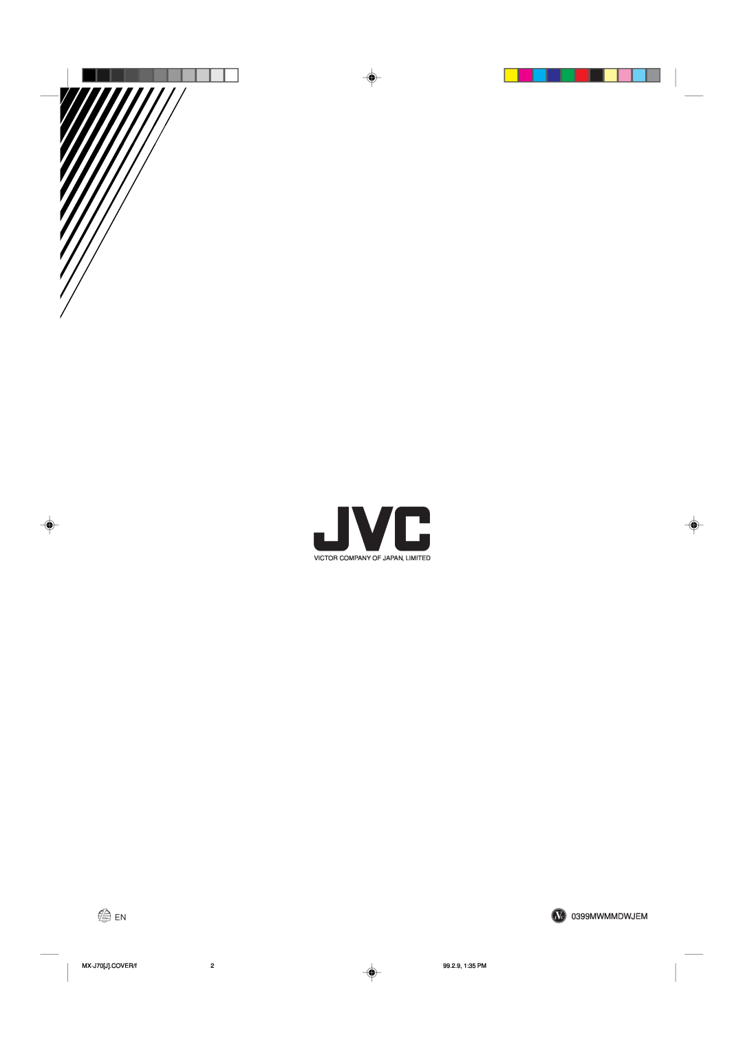 JVC Model MX-J70J manual 0399MWMMDWJEM, Victor Company Of Japan, Limited, MX-J70J.COVER/f, 99.2.9, 1 35 PM 
