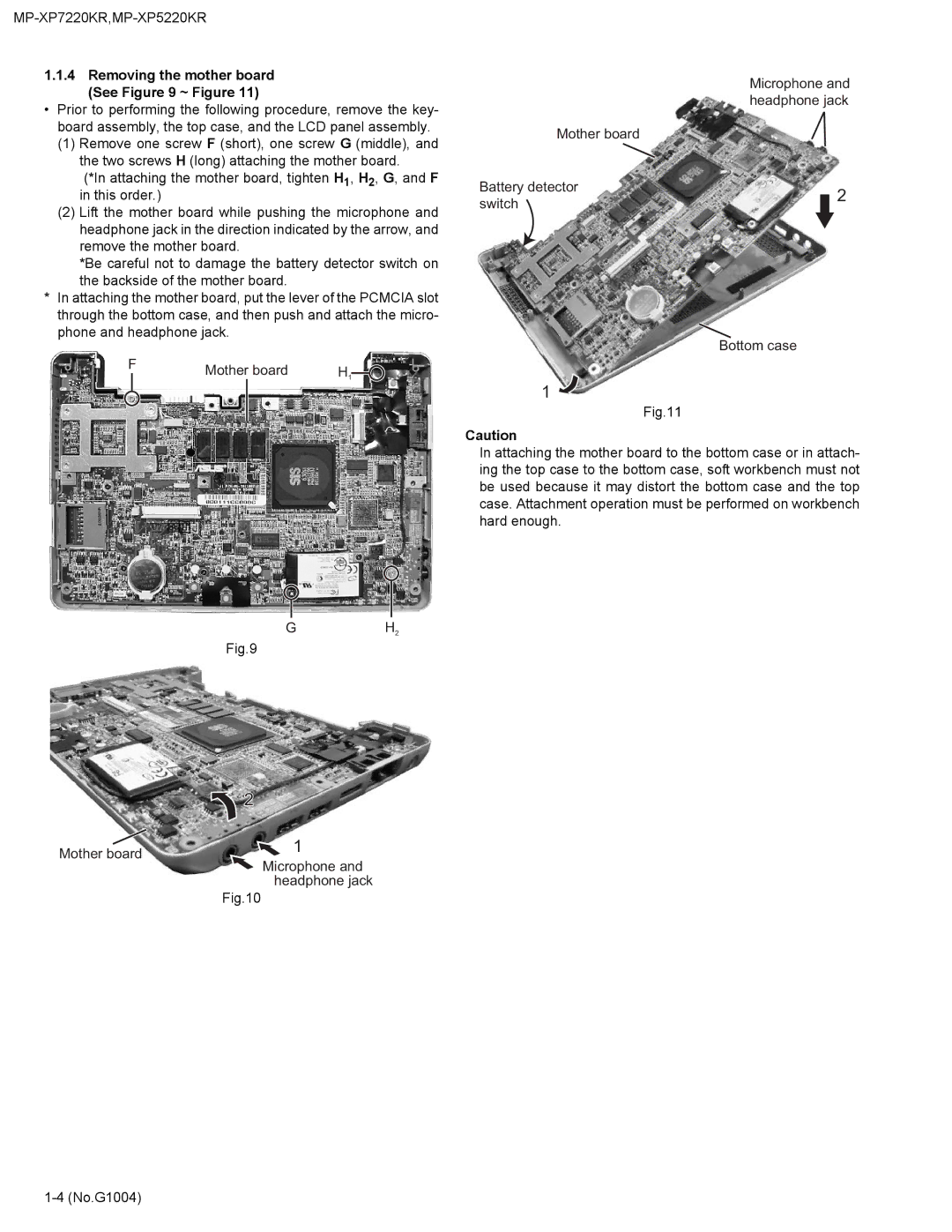 JVC MP-XP7220KR service manual Removing the mother board See ~ Figure, GH2 