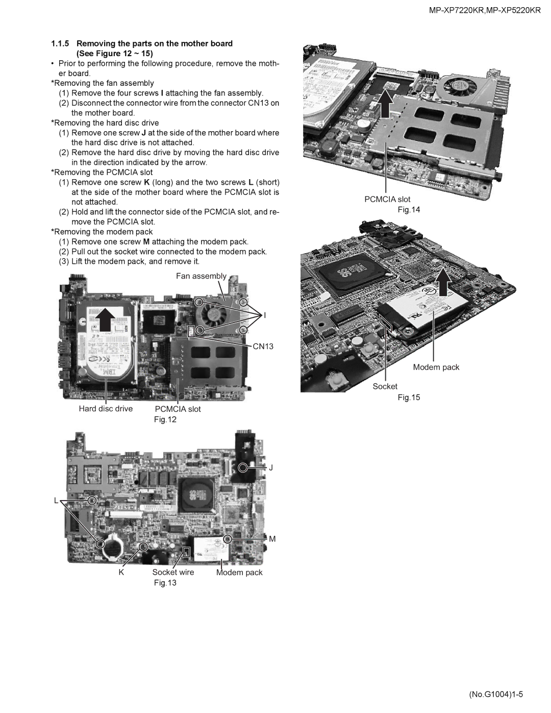 JVC MP-XP7220KR service manual Removing the parts on the mother board See ~ 