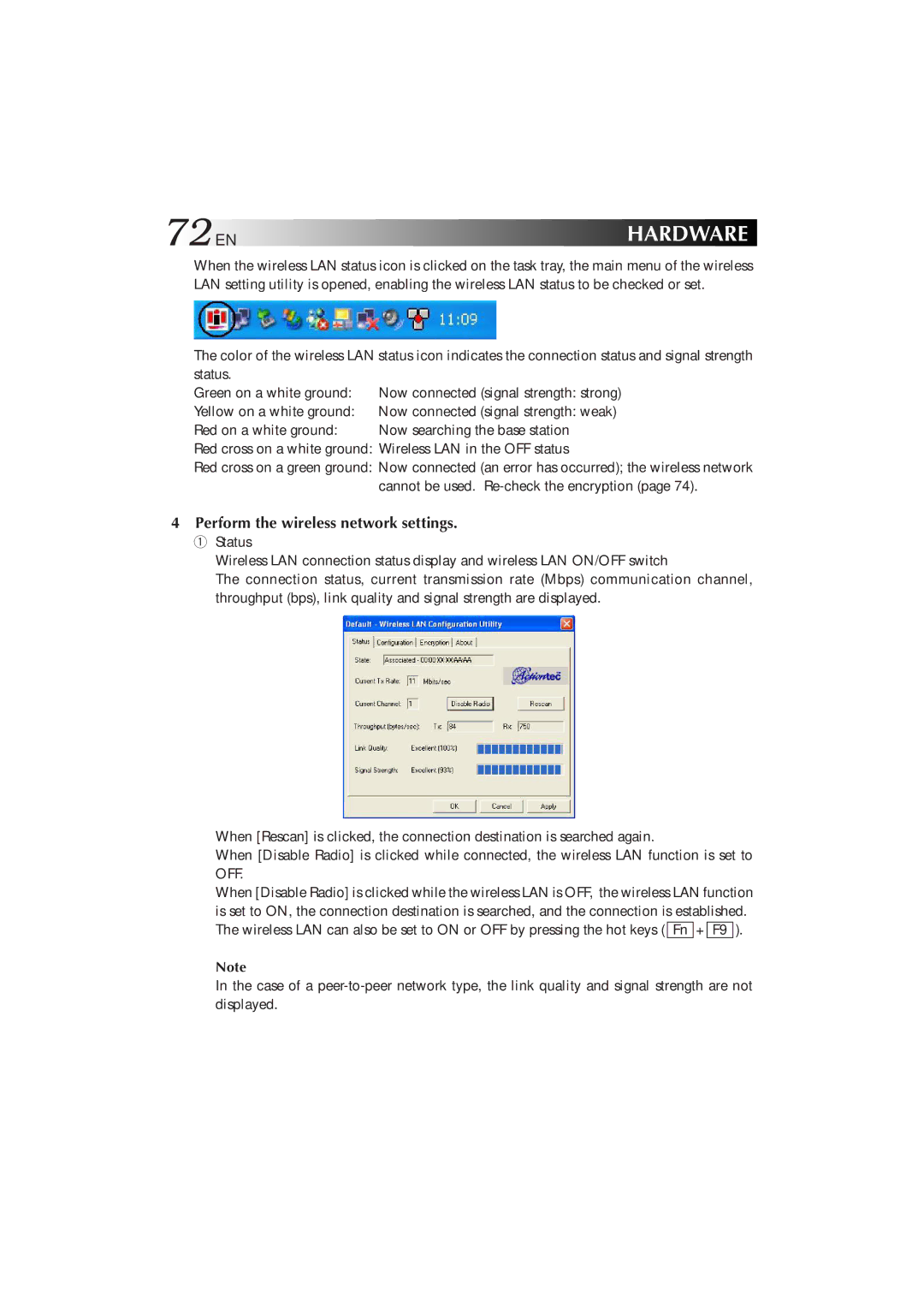 JVC MP-XP7230GB, MP-XP5230GB warranty 72EN, Perform the wireless network settings 