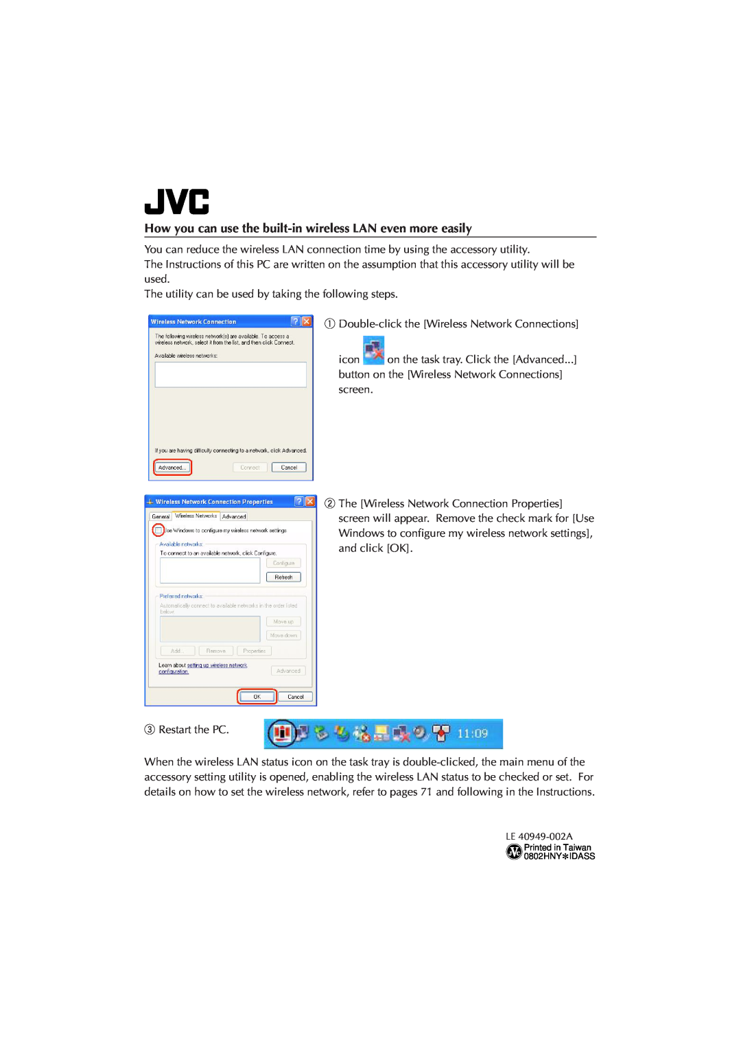 JVC MP-XP7230GB, MP-XP5230GB warranty How you can use the built-in wireless LAN even more easily 