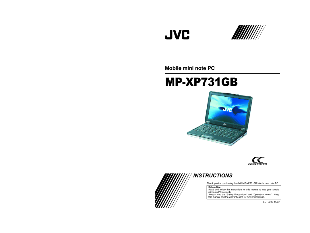 JVC MP-XP731GB warranty 