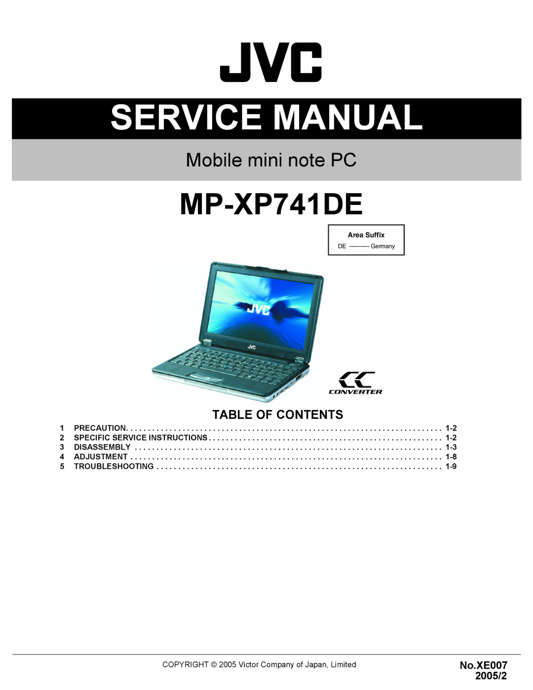 JVC MP-XP741DE service manual 