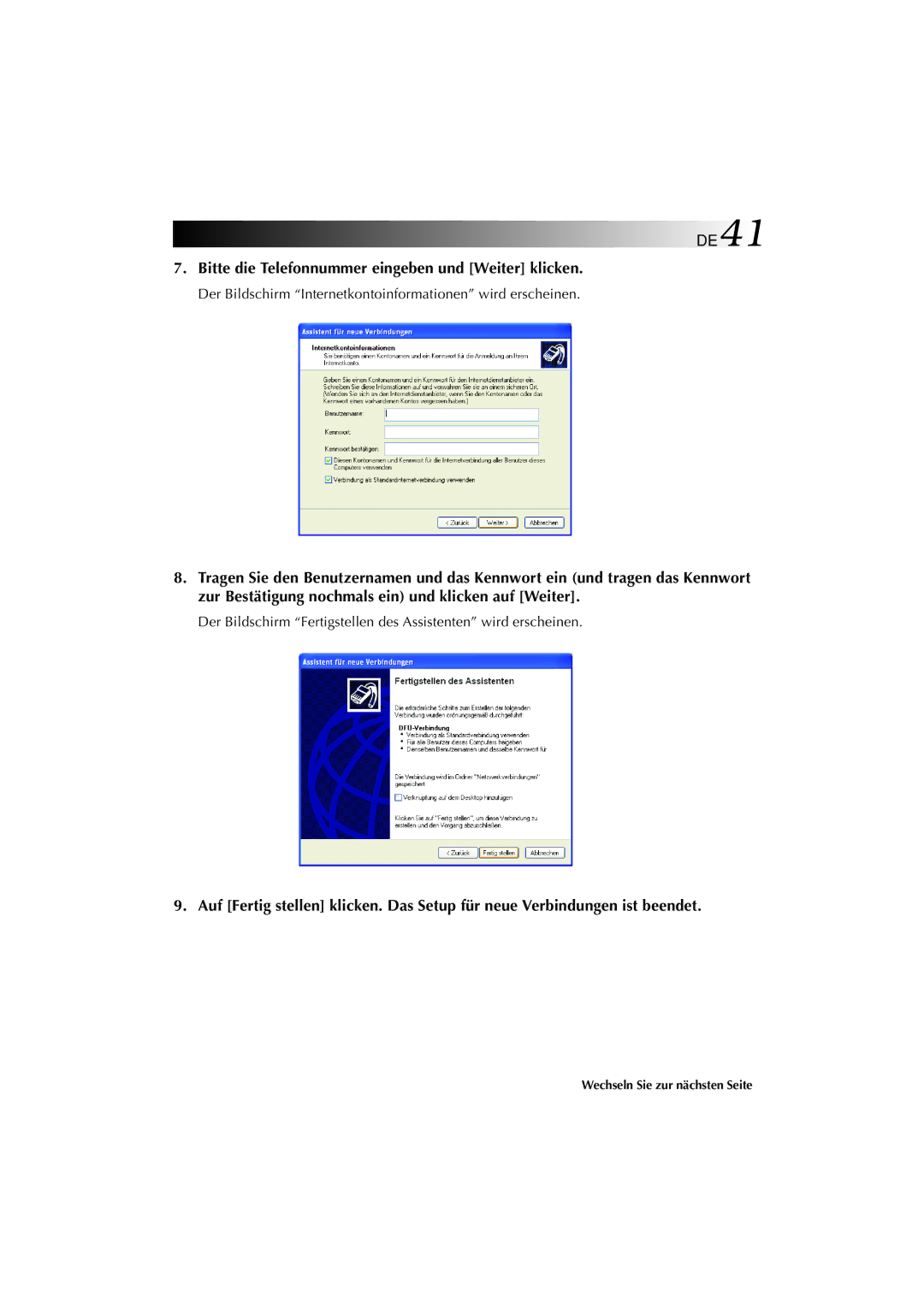 JVC MP-XP741DE service manual Bitte die Telefonnummer eingeben und Weiter klicken 