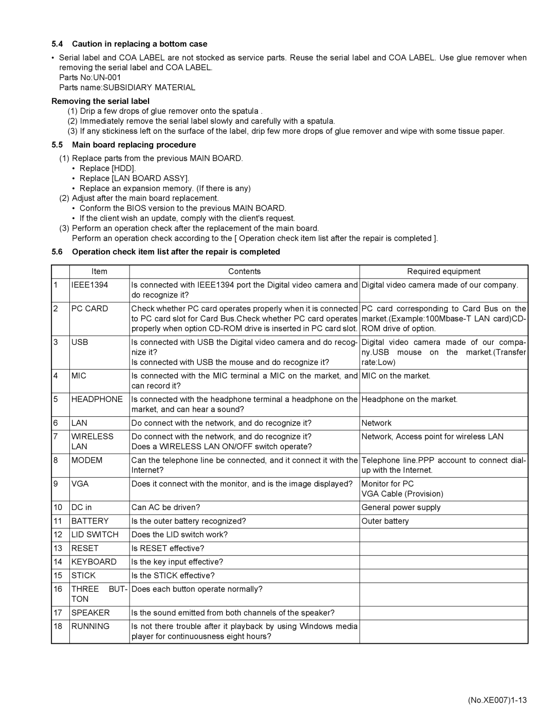 JVC MP-XP741DE service manual Removing the serial label, Main board replacing procedure 