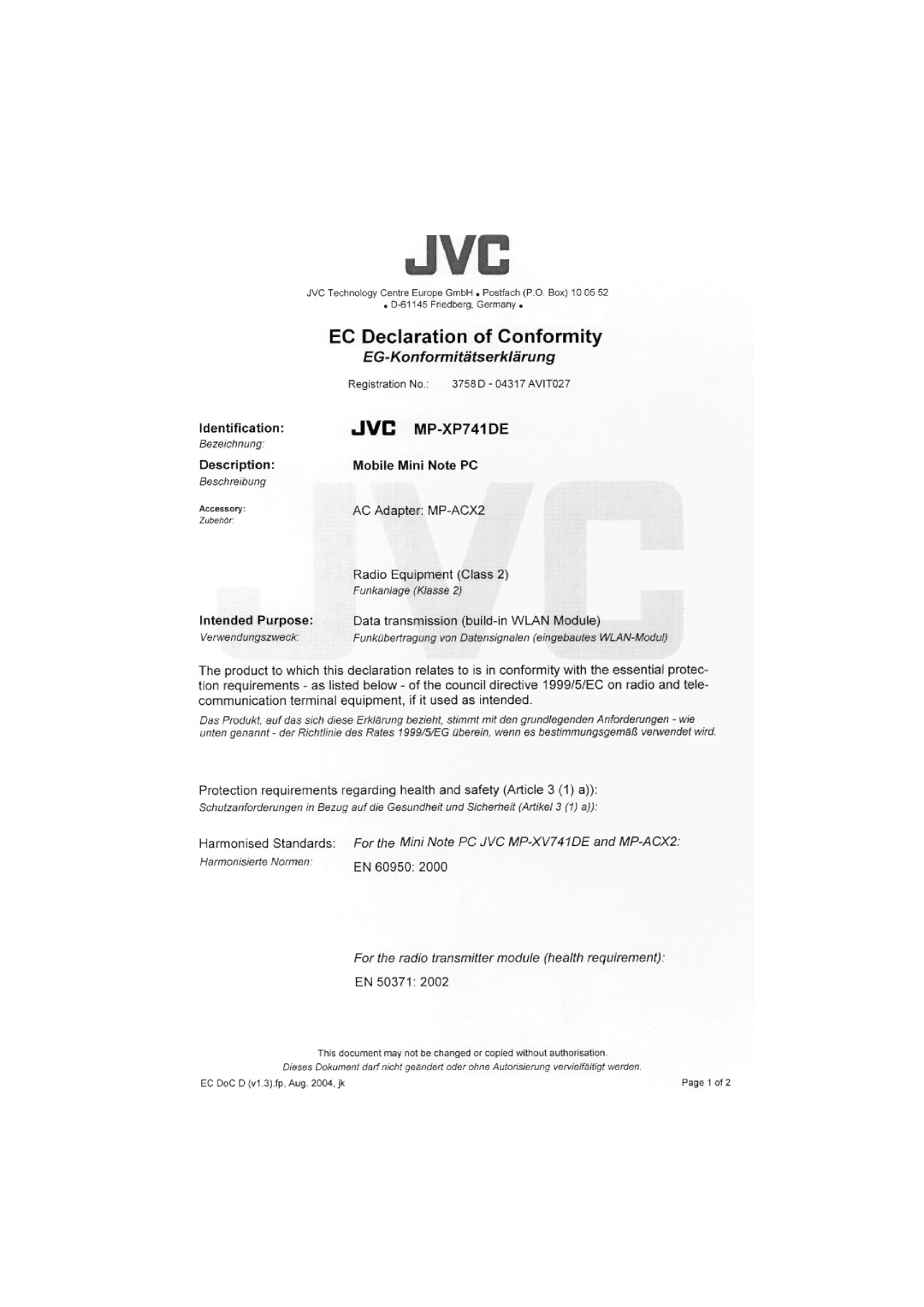 JVC MP-XP741DE service manual 