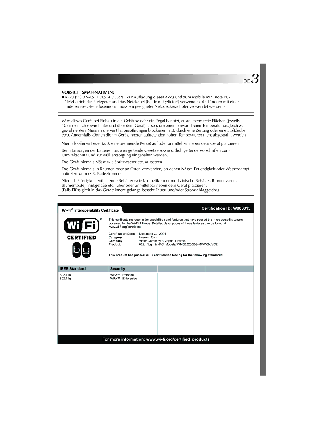 JVC MP-XP741DE service manual DE3 