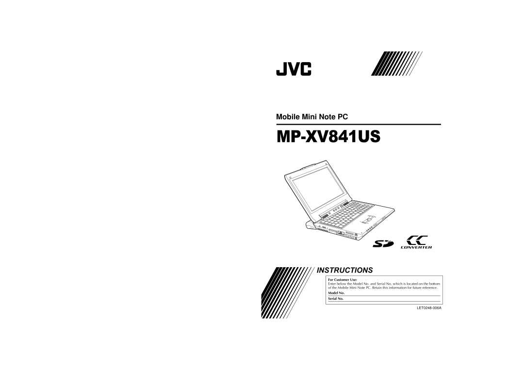 JVC MP-XV841US manual 