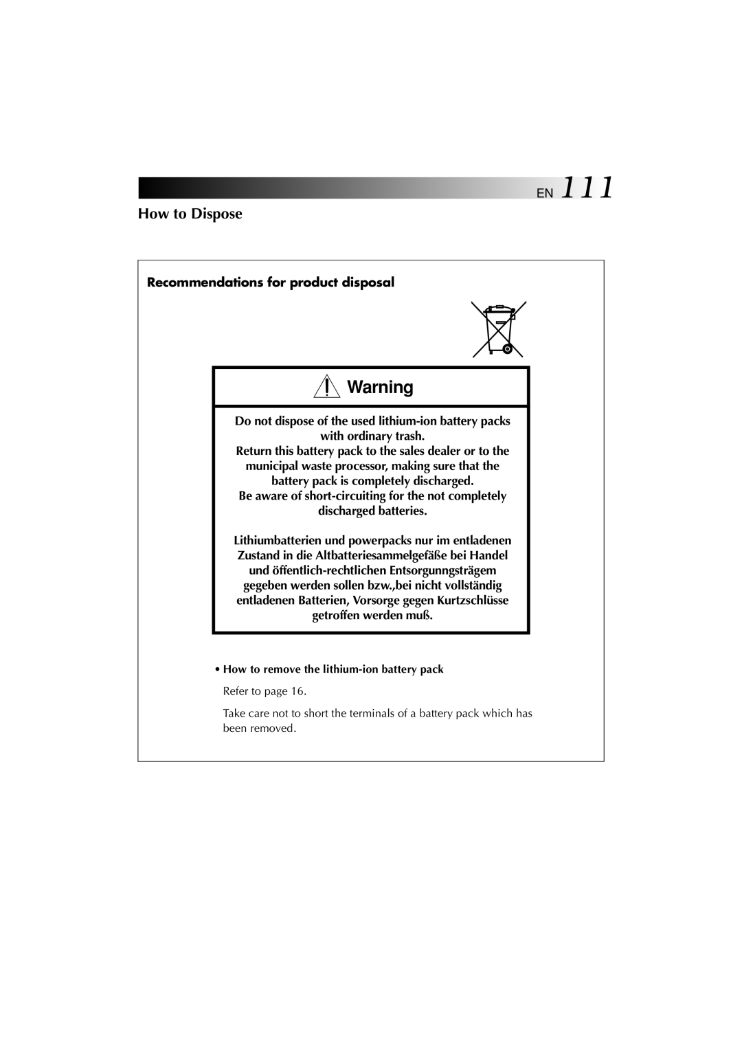 JVC MP-XV841US manual How to Dispose 