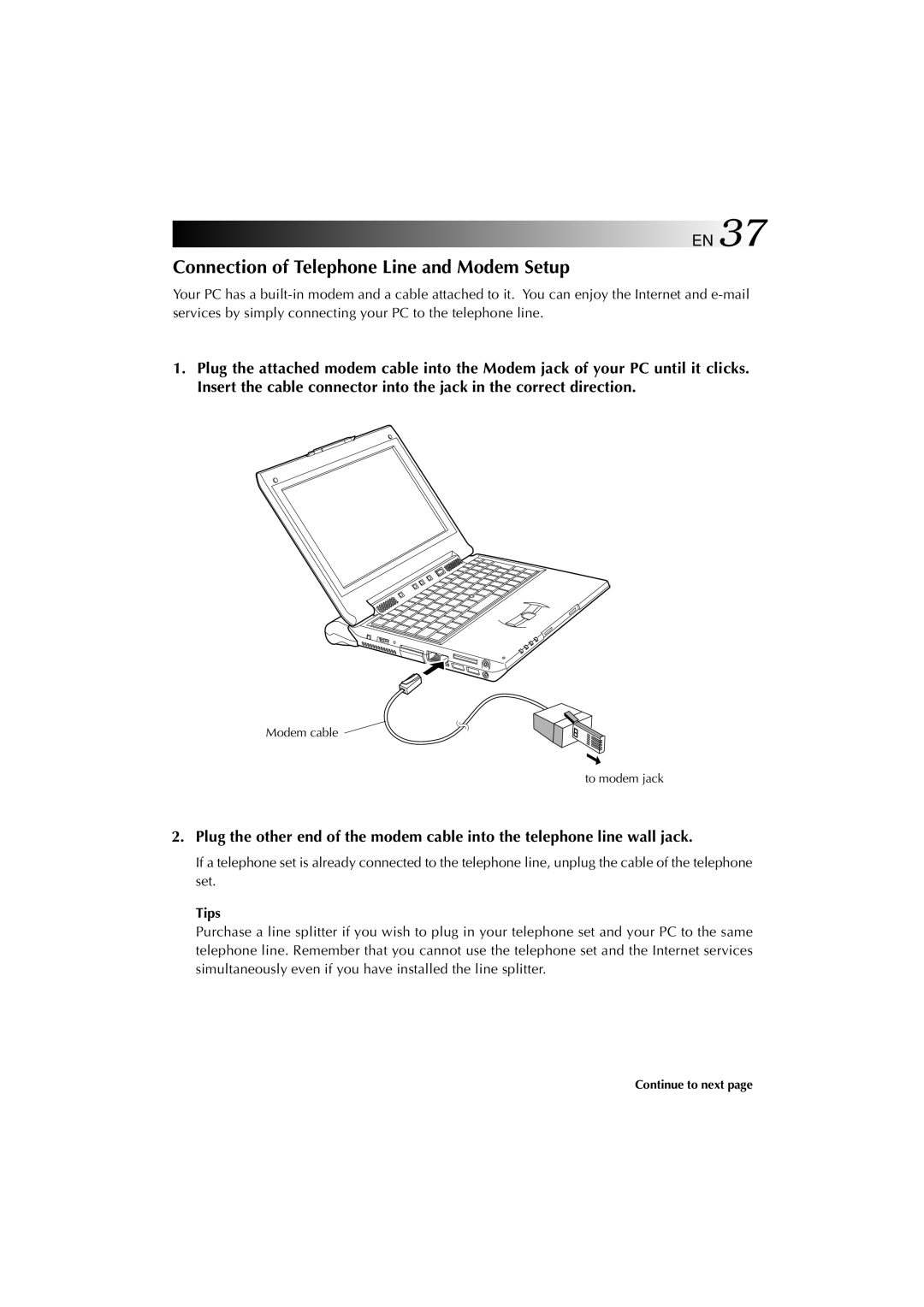 JVC MP-XV841US manual Connection of Telephone Line and Modem Setup, Tips 