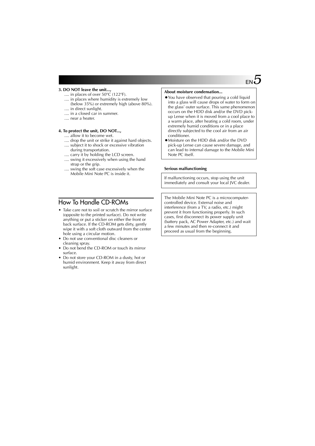 JVC MP-XV841US manual How To Handle CD-ROMs 