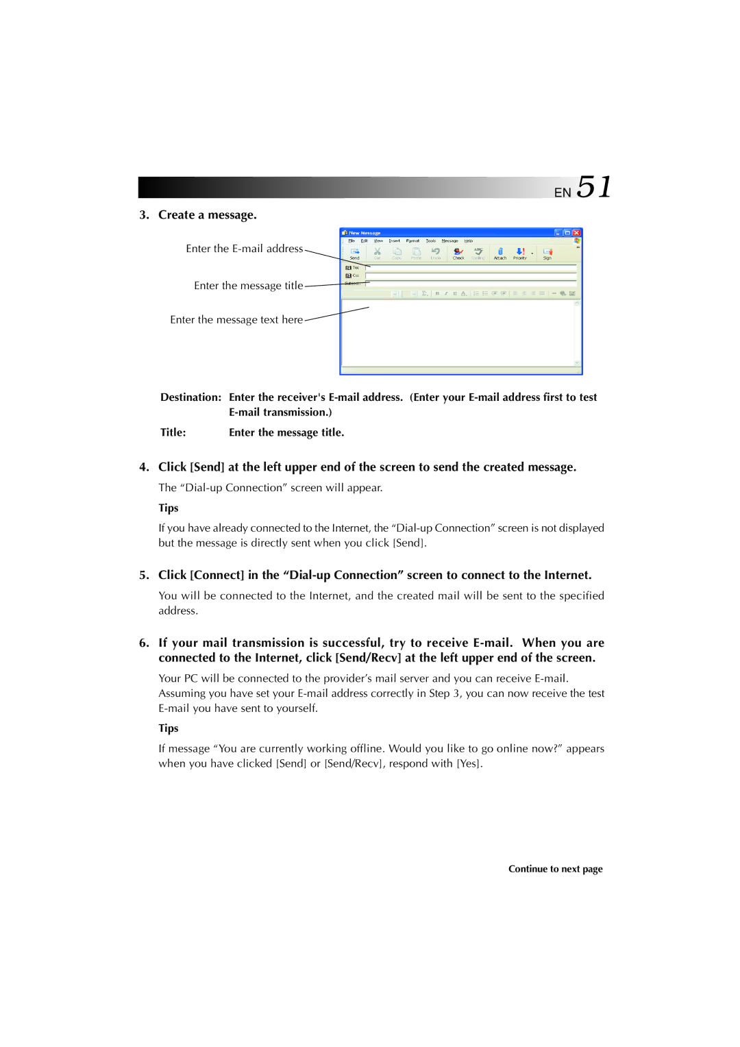 JVC MP-XV841US manual Create a message 