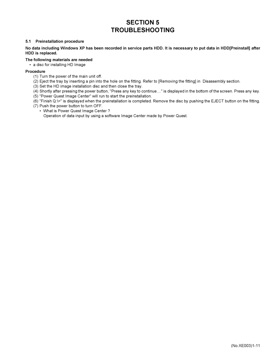 JVC MP-XV941DE, MP-XV841US, MP-XV841GBEX, MP-XV841DE service manual Section Troubleshooting, Procedure 