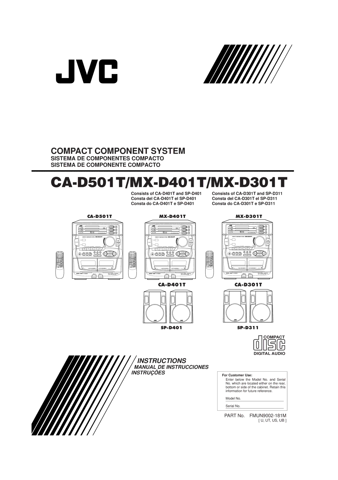 JVC manual CA-D501T/MX-D401T/MX-D301T 