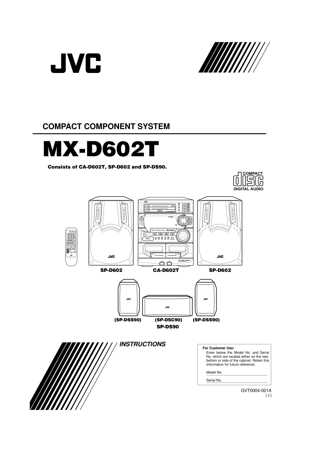 JVC MX-D602T manual SP-DSS90 SP-DSC90 SP-DSS90 