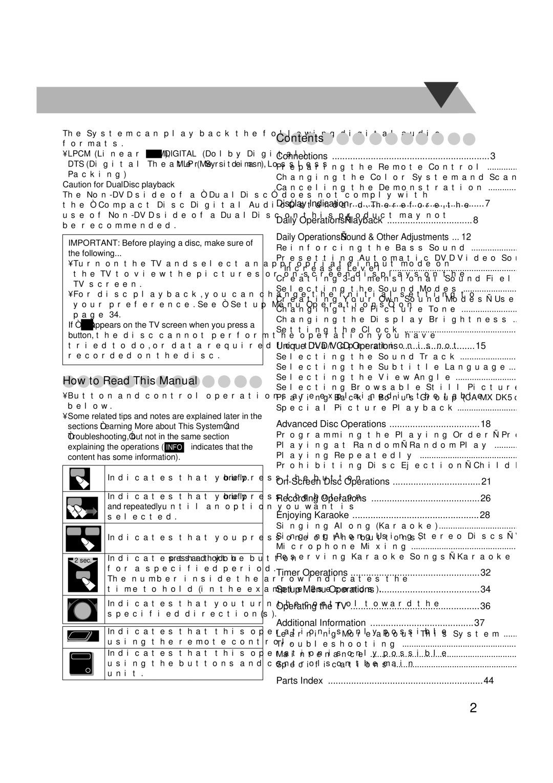 JVC MX-DK3, MX-DK15 manual How to Read This Manual, Contents 