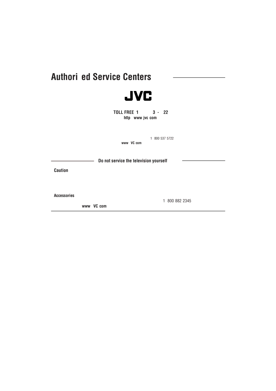 JVC MX-DVA5 manual Authorized Service Centers 